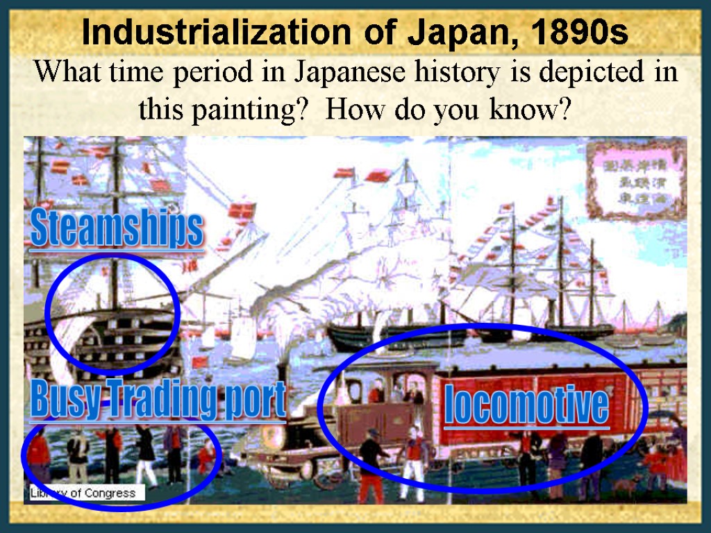 Industrialization of Japan, 1890s What time period in Japanese history is depicted in this